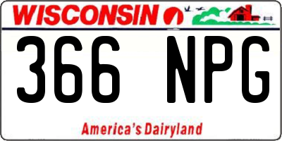 WI license plate 366NPG