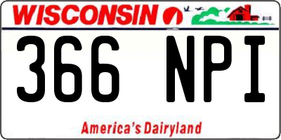 WI license plate 366NPI