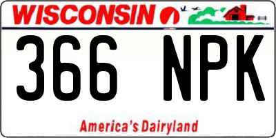 WI license plate 366NPK