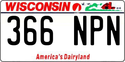 WI license plate 366NPN