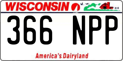 WI license plate 366NPP