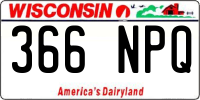 WI license plate 366NPQ