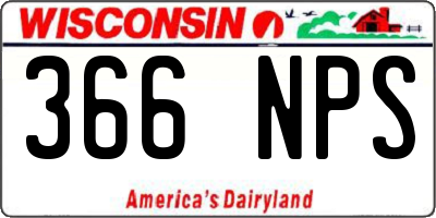 WI license plate 366NPS