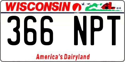 WI license plate 366NPT