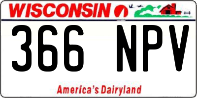 WI license plate 366NPV