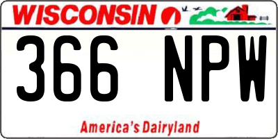 WI license plate 366NPW