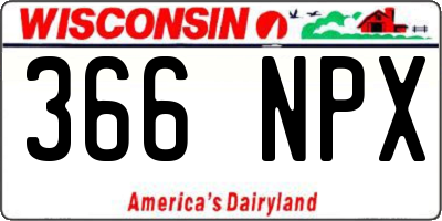 WI license plate 366NPX