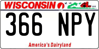 WI license plate 366NPY
