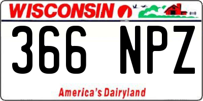 WI license plate 366NPZ