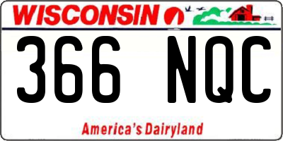 WI license plate 366NQC