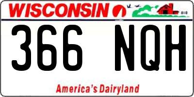 WI license plate 366NQH