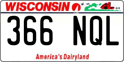 WI license plate 366NQL