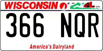 WI license plate 366NQR