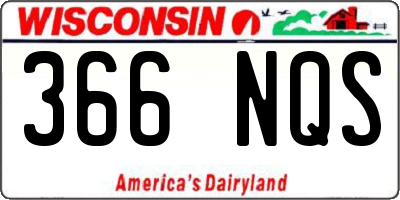 WI license plate 366NQS