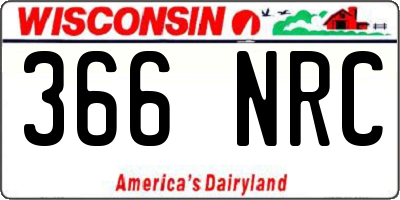 WI license plate 366NRC