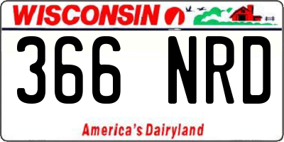 WI license plate 366NRD