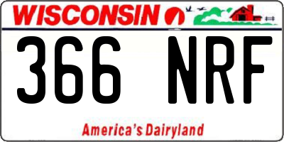 WI license plate 366NRF
