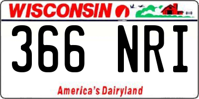 WI license plate 366NRI