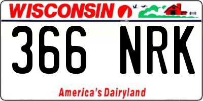 WI license plate 366NRK