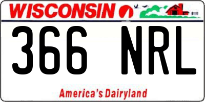 WI license plate 366NRL