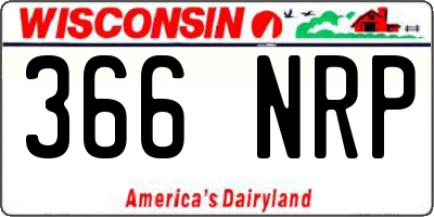 WI license plate 366NRP