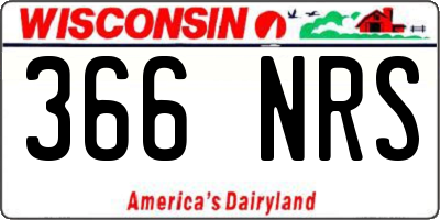 WI license plate 366NRS