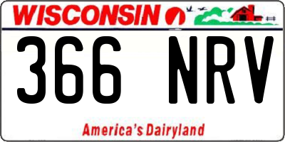 WI license plate 366NRV