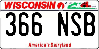 WI license plate 366NSB