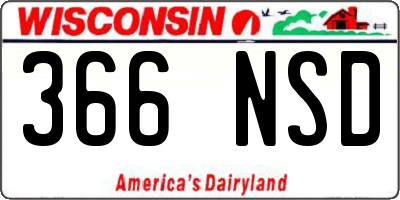 WI license plate 366NSD