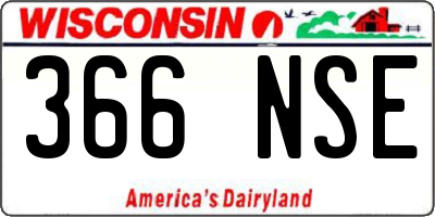 WI license plate 366NSE