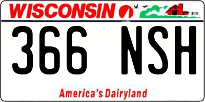 WI license plate 366NSH