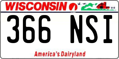 WI license plate 366NSI