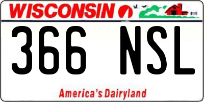 WI license plate 366NSL