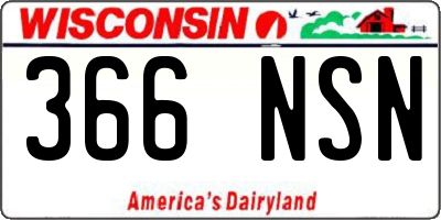 WI license plate 366NSN