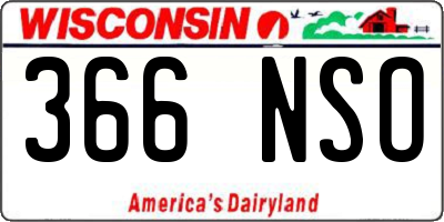 WI license plate 366NSO