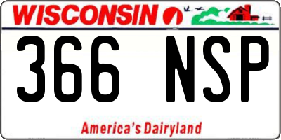 WI license plate 366NSP