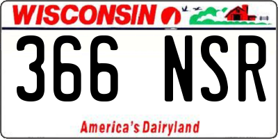 WI license plate 366NSR