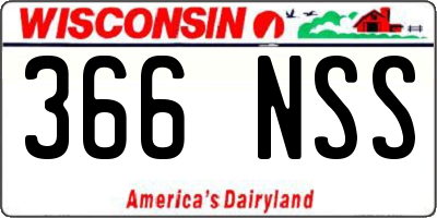 WI license plate 366NSS