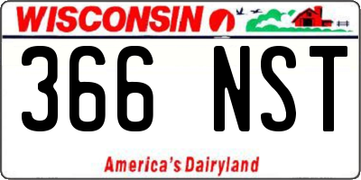 WI license plate 366NST