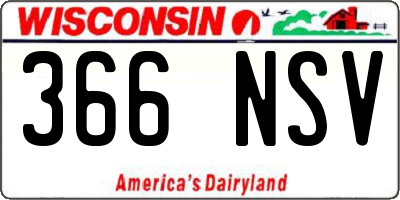 WI license plate 366NSV