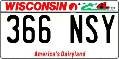 WI license plate 366NSY