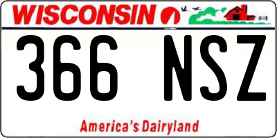 WI license plate 366NSZ