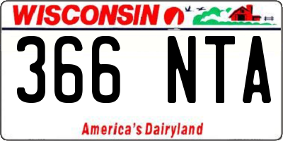 WI license plate 366NTA