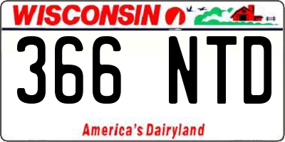WI license plate 366NTD
