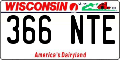 WI license plate 366NTE