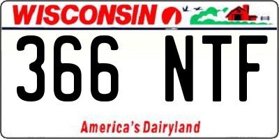 WI license plate 366NTF