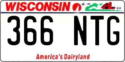 WI license plate 366NTG