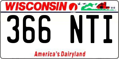 WI license plate 366NTI