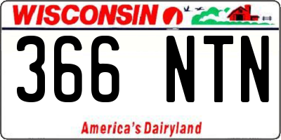 WI license plate 366NTN