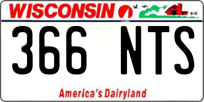 WI license plate 366NTS